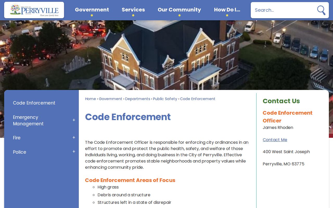 Perryville complaint-to-summons municipal enforcement route