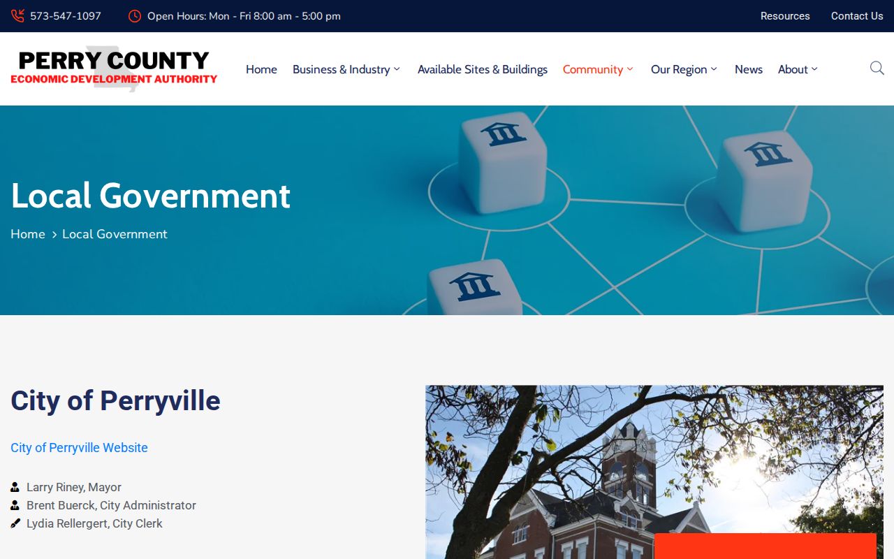 Official Perry County source listing Frohna as an incorporated city